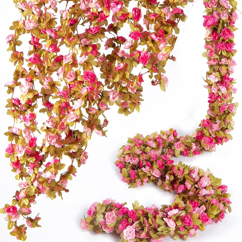 PONKING Artificial Flowers Hanging Garland Fall Purple Flower